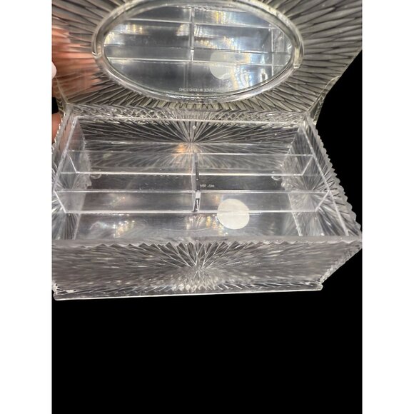 VTG 1950s Clear Lucite Atomic Starburst Jewelry Compartment Box Hong Kong - Picture 3 of 9